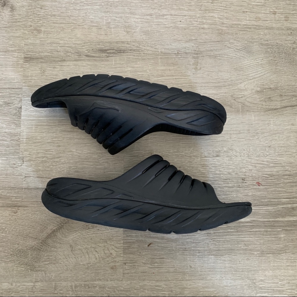 Hoka One One Ora Recovery Slide Black Flip Flop Men Comfort US Mens 7 Womens 9